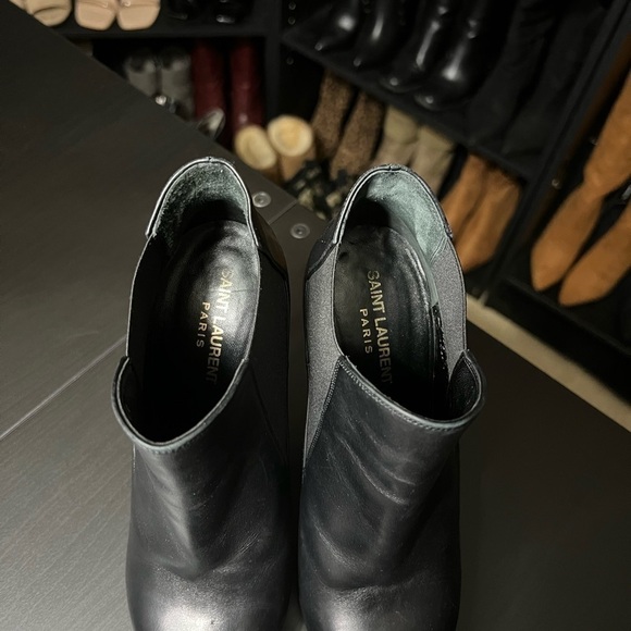 𝅺saint Laurent Black Classic Paris Ankle Boots/Booties - Picture 5 of 6